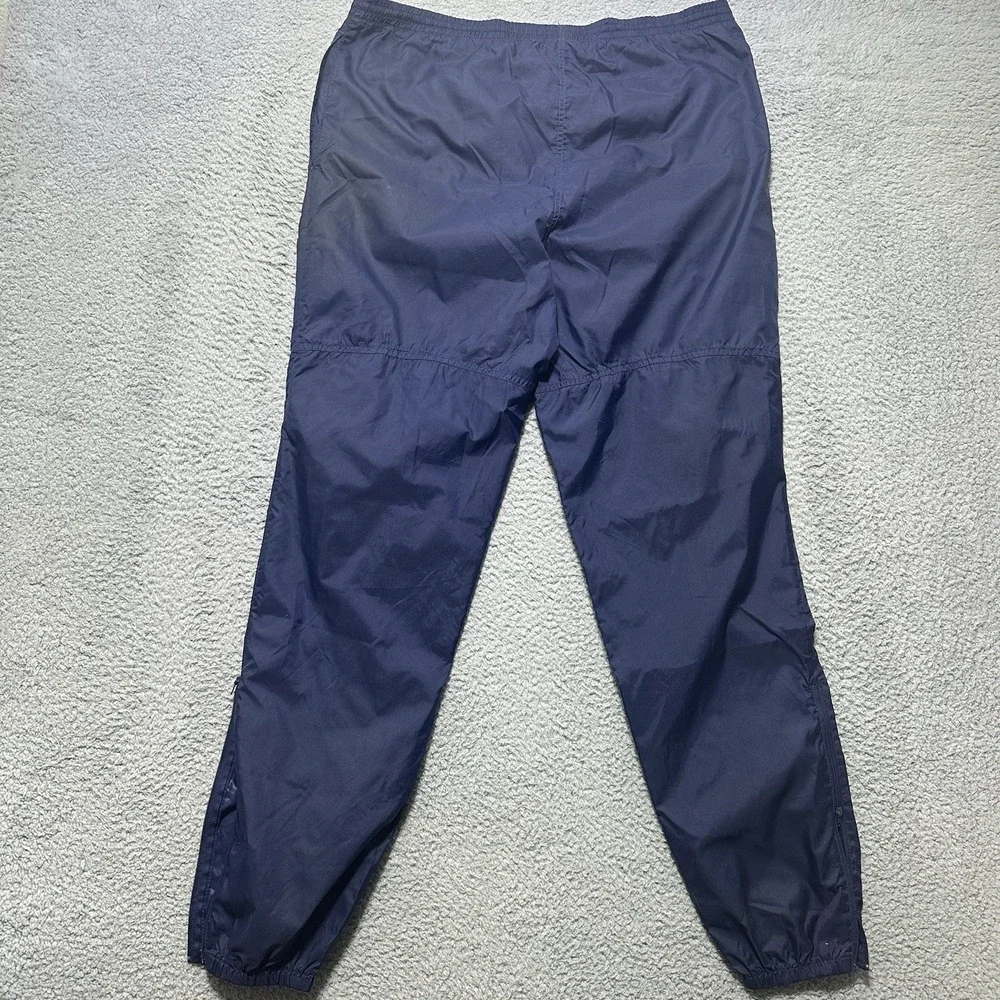 VTG Nike Track Pants Men's Large Blue‎ Tag 80s Windbreaker Nylon Black Zip Ankle